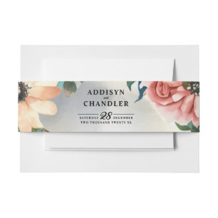Cintas Para Invitaciones Serene Garden Wreath: Elegancia Floral Pastel