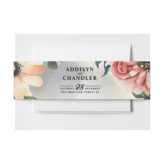 Cintas Para Invitaciones Serene Garden Wreath: Elegancia Floral Pastel