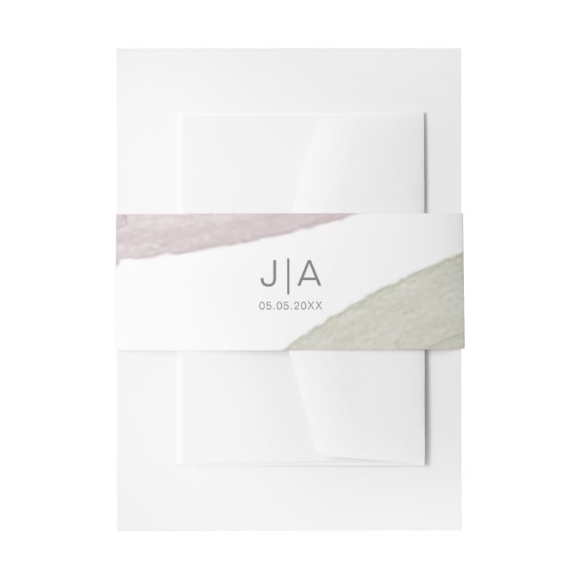 Cintas Para Invitaciones Serenidad Moderna | Banda de vientre de boda (Anverso Ejemplo)