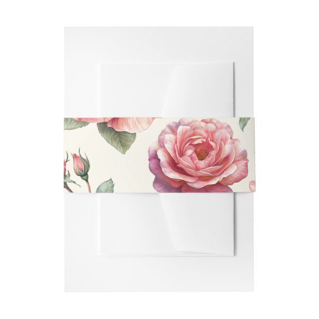 Cintas Para Invitaciones Shabby Pink Roses Forever (Anverso Ejemplo)