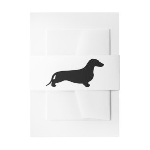 Cintas Para Invitaciones Silueta de dachshund negra + tus ideas