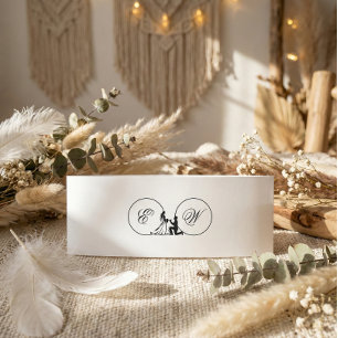 Cintas Para Invitaciones Silueta Monocroma Romántica