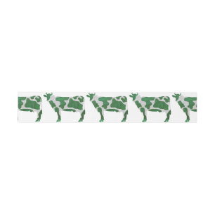 Cintas Para Invitaciones Silueta verde y blanca de vaca
