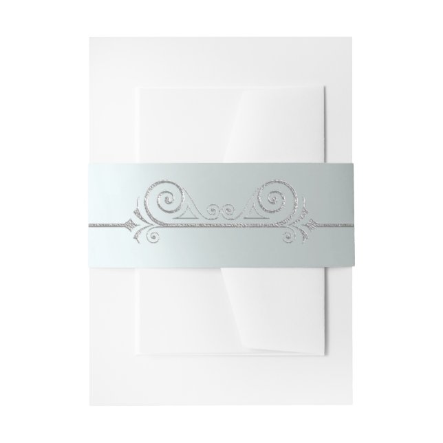 Cintas Para Invitaciones Silver Scroll Design on Silver (Anverso Ejemplo)