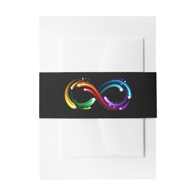 Cintas Para Invitaciones Símbolo de infinito de cometas de arcoíris (Anverso Ejemplo)
