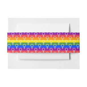 Cintas Para Invitaciones Símbolo femenino patrón arco iris