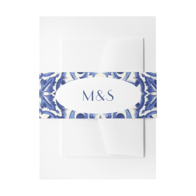 Cintas Para Invitaciones simple banda azul de invitación azul italiana (Anverso Ejemplo)