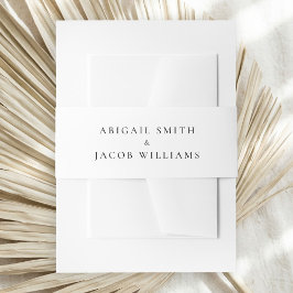 Cintas Para Invitaciones Simple Black and White Elegant Wedding