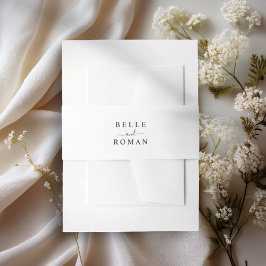 Cintas Para Invitaciones Simple Black & White Wedding