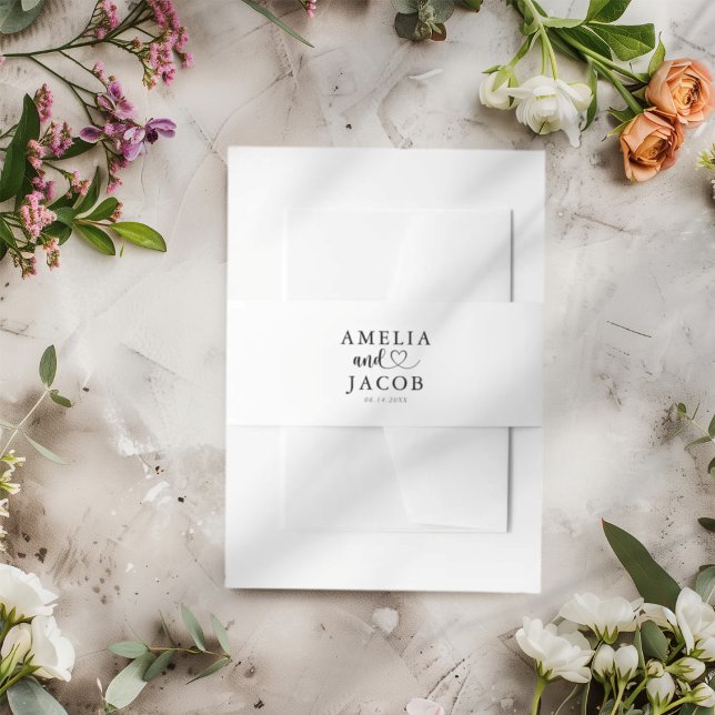 Cintas Para Invitaciones Simple Black & White Wedding (Subido por el creador)