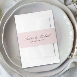 Cintas Para Invitaciones Simple Blush Pink Personalized Wedding