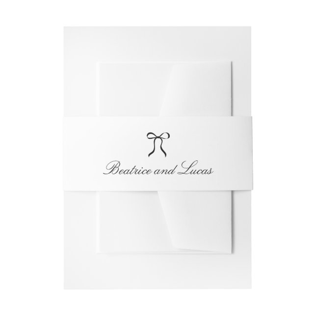 Cintas Para Invitaciones Simple Bow Classic Wedding (Anverso Ejemplo)