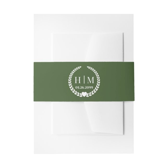 Cintas Para Invitaciones Simple Elegant Bride and Groom Initials Monogram (Anverso Ejemplo)