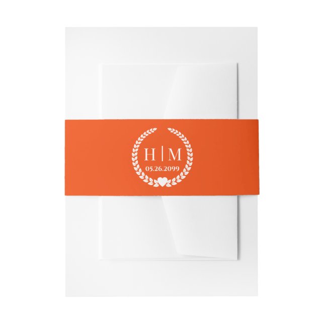 Cintas Para Invitaciones Simple Elegant Bride and Groom Initials Monogram (Anverso Ejemplo)