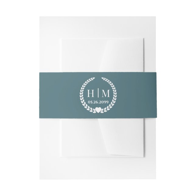Cintas Para Invitaciones Simple Elegant Bride and Groom Initials Monogram (Anverso Ejemplo)