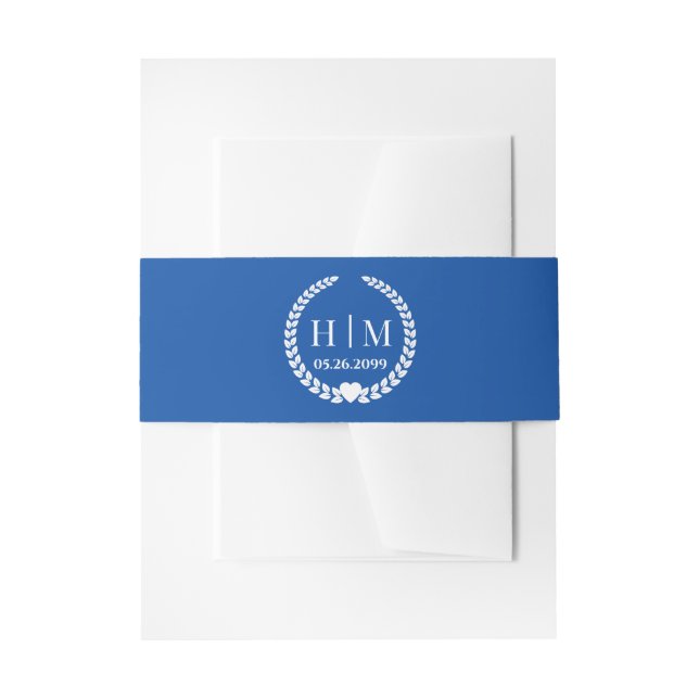 Cintas Para Invitaciones Simple Elegant Bride and Groom Initials Monogram (Anverso Ejemplo)
