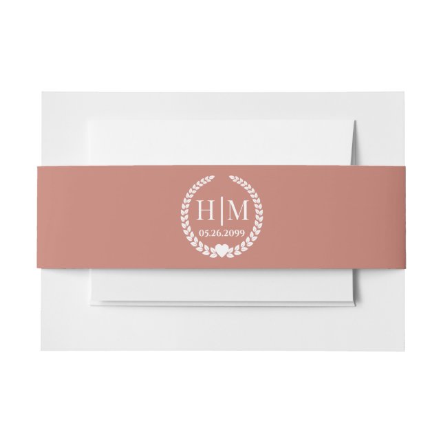 Cintas Para Invitaciones Simple Elegant Bride and Groom Monogram (Anverso Ejemplo)
