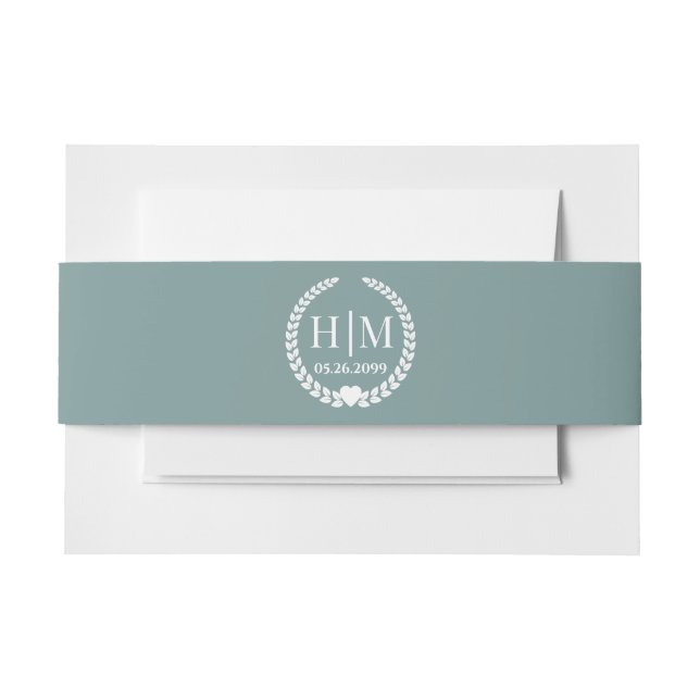 Cintas Para Invitaciones Simple Elegant Bride and Groom Monogram (Anverso Ejemplo)