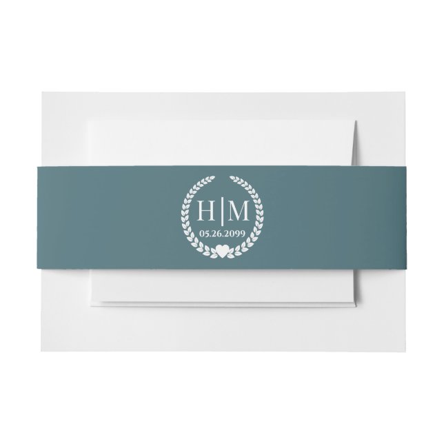 Cintas Para Invitaciones Simple Elegant Bride and Groom Monogram (Anverso Ejemplo)