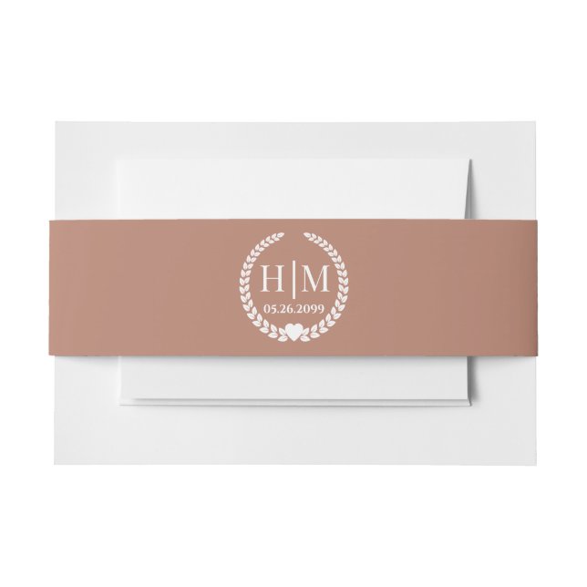 Cintas Para Invitaciones Simple Elegant Bride and Groom Monogram (Anverso Ejemplo)