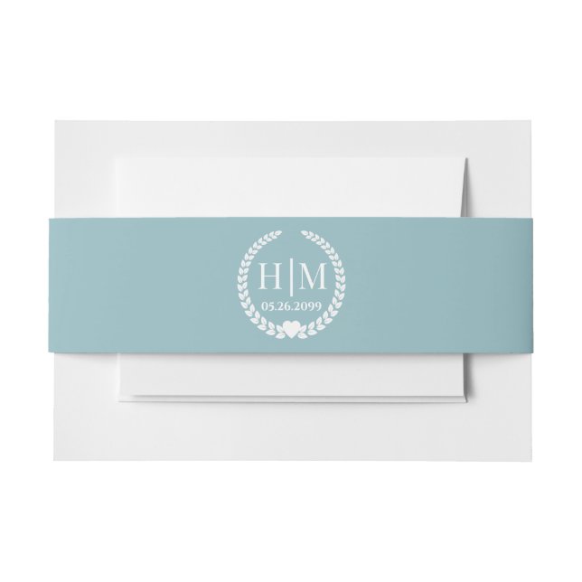 Cintas Para Invitaciones Simple Elegant Bride and Groom Monogram (Anverso Ejemplo)