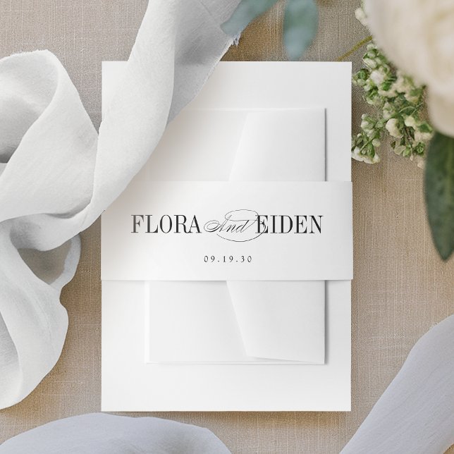 Cintas Para Invitaciones Simple Elegant Timeless Typography Wedding (Simple Elegant Timeless Typography Wedding Invitation Belly Band)