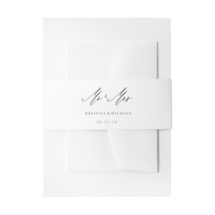 Cintas Para Invitaciones Simple elegante caligrafía Sr. y Sra. Boda