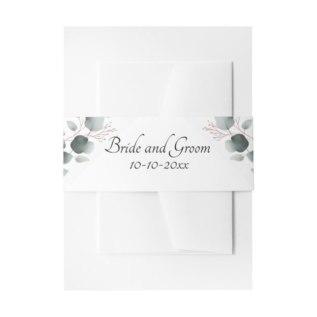 Cintas Para Invitaciones Simple Eucalyptus (Anverso Ejemplo)