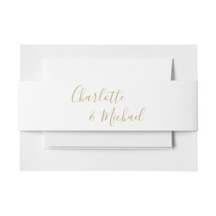 Cintas Para Invitaciones Simple Gold Signature Script