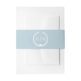 Cintas Para Invitaciones Simple Icy Winter Blue Monogram
