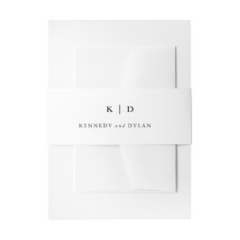 Cintas Para Invitaciones Simple matrimonio elegante en blanco y negro