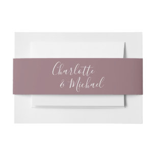 Cintas Para Invitaciones Simple Mauve Signature Script