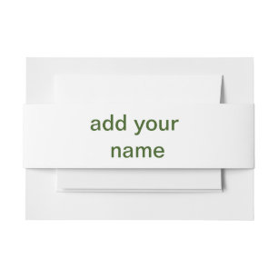 Cintas Para Invitaciones Simple minimal verde añade tu texto nombre foto pe