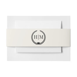 Cintas Para Invitaciones Simple Minimalist Antique Ivory Monogram