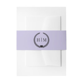 Cintas Para Invitaciones Simple Minimalist Lavender Purple Monogram 