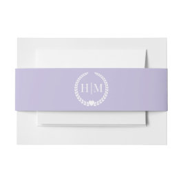Cintas Para Invitaciones Simple Minimalist Lavender Purple Monogram