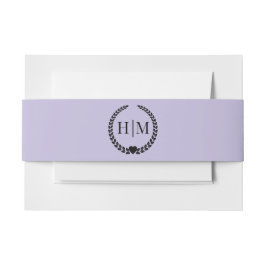 Cintas Para Invitaciones Simple Minimalist Lavender Purple Monogram