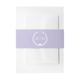 Cintas Para Invitaciones Simple Minimalist Lavender Purple Monogram 