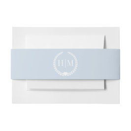 Cintas Para Invitaciones Simple Minimalist Powder Blue Monogram