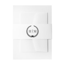 Cintas Para Invitaciones Simple Minimalist Pure White Monogram 