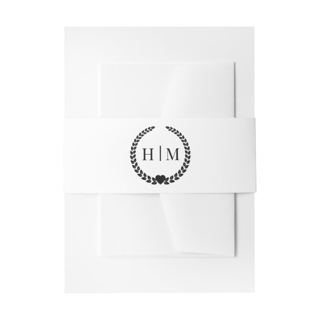 Cintas Para Invitaciones Simple Minimalist Pure White Monogram  (Anverso Ejemplo)