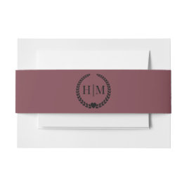 Cintas Para Invitaciones Simple Minimalist Romantic Rosewood Monogram