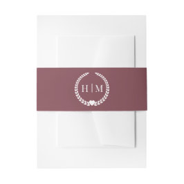 Cintas Para Invitaciones Simple Minimalist Romantic Rosewood Monogram 