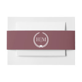 Cintas Para Invitaciones Simple Minimalist Romantic Rosewood Monogram