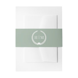 Cintas Para Invitaciones Simple Minimalist Sage Green Monogram 