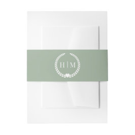 Cintas Para Invitaciones Simple Minimalist Sage Green Monogram 