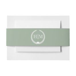 Cintas Para Invitaciones Simple Minimalist Sage Green Monogram