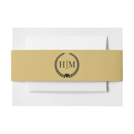 Cintas Para Invitaciones Simple Minimalist Soft Gold Monogram