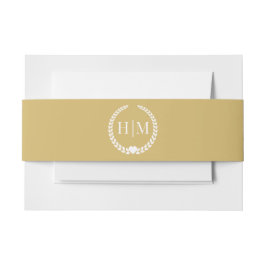 Cintas Para Invitaciones Simple Minimalist Soft Gold Monogram