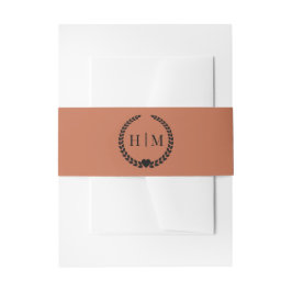 Cintas Para Invitaciones Simple Minimalist Terracotta Clay Monogram 